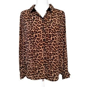 H&M Leopard Print Buttoned Blouse